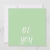 Be You Card – Green Self Love Inspirational Card (Achterkant)