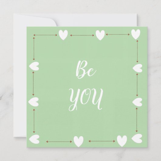 Be You Card – Green Self Love Inspirational Card (Voorkant)