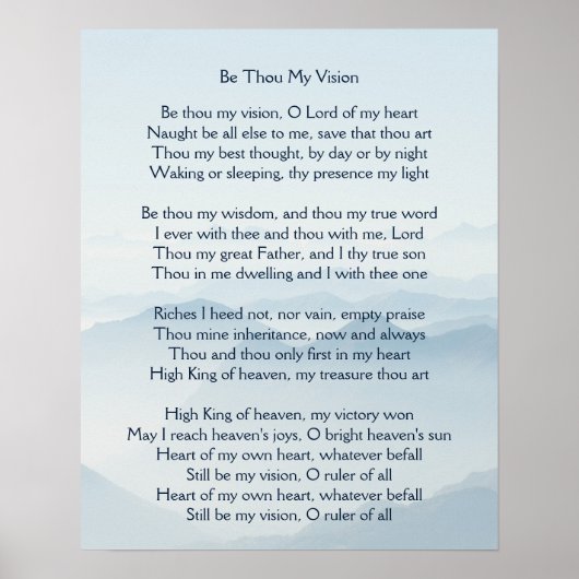 Be You My Vision Hymn Art Poster (Devant)