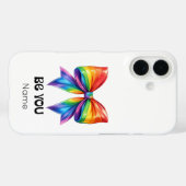 Be You Pride – Aangepaste naam & Coquette Rainbow  Case-Mate iPhone Case (Achterkant (horizontaal))