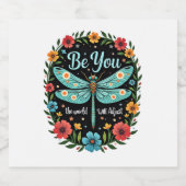 Be You The World Will Adjust - Dragonfly (1) Sparkling Wijnetiket (Enkel label)