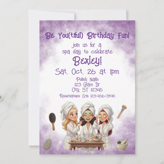 Be You(tiful) Spa Day Birthday Kaart (Voorkant)