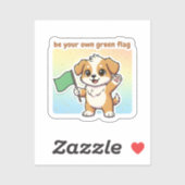 Be Your Own Green Flag Sticker – Cute Self Love (Feuille)