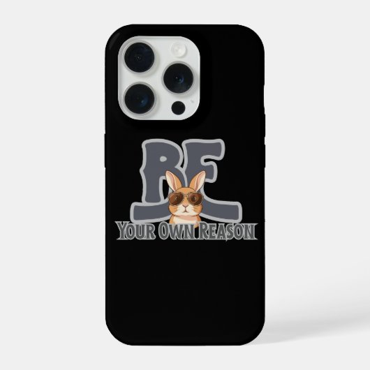 Be Your Own Reason Bunny – Cute Motivational iPhone Hoesje (Achterkant)