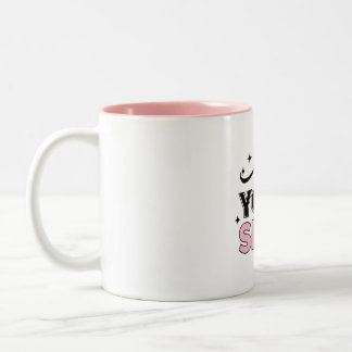 "Be Your Self" Inspirational Black and Pink Mug Tweekleurige Koffiemok