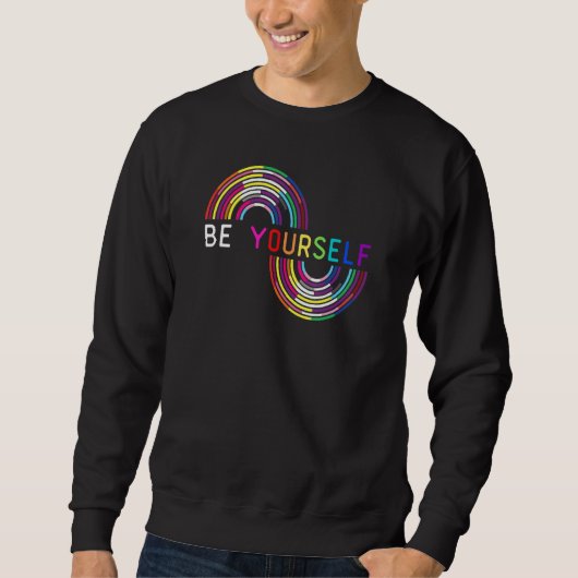 Be Yourself LGBTQ Rainbow Flag LGBTQIA+ Pride Mon Trui (Voorkant)