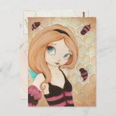 Bea - Fantasy fairy with bijen Briefkaart (Voorkant / Achterkant)