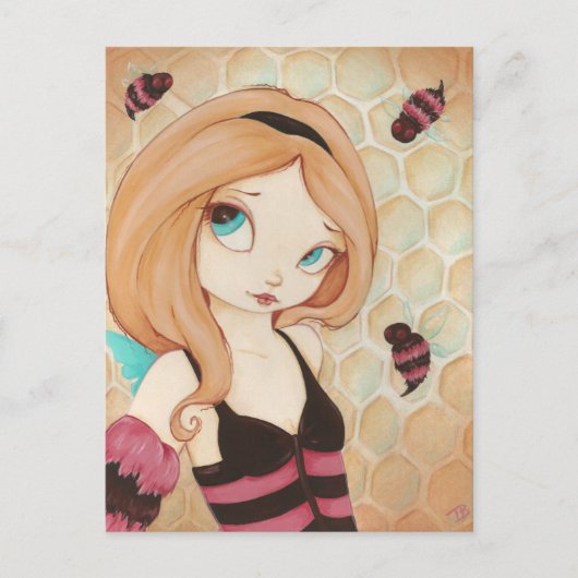 Bea - Fantasy fairy with bijen Briefkaart (Voorkant)