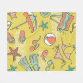 beach accessories. seamless pattern fleece deken (Voorkant (Horizontaal))