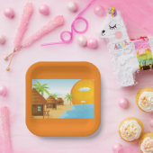 Beach Accommodatie Papieren Bordje (Feest)