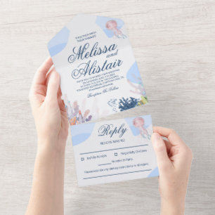 Beach All in One Wedding Invitation Uitnodiging