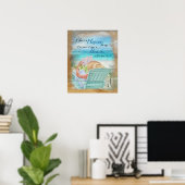BEACH ALS ER EEN GESTOOKT Kustdek IS Poster (Thuiskantoor)