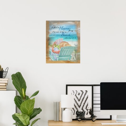 BEACH ALS ER EEN GESTOOKT Kustdek IS Poster (Thuiskantoor)