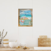 BEACH ALS ER EEN GESTOOKT Kustdek IS Poster (Keuken)