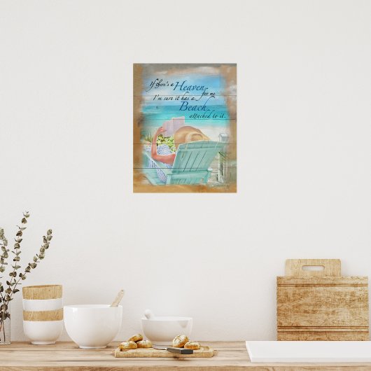 BEACH ALS ER EEN GESTOOKT Kustdek IS Poster (Keuken)