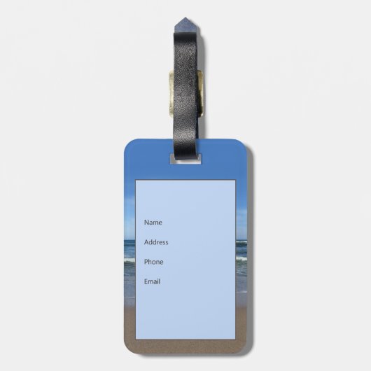 Beach alsjeblieft. bagagelabel (Achterkant verticaal)