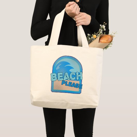 Beach alsjeblieft met zomerherinneringen Slogan Grote Tote Bag (Voorkant (product))