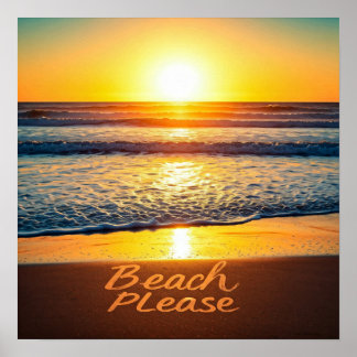 Beach alsjeblieft poster