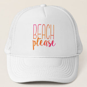 Beach alsjeblieft Roze en Oranje Ombre Trucker H Trucker Pet