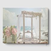 Beach Anchor Flowers Rustic Gastenboek (Achterkant)
