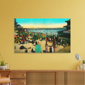 Beach and Bath House, Long BeachLong Beach, CA Canvas Afdruk (Insitu (Woonkamer))