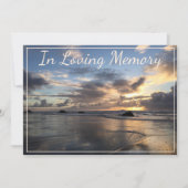 Beach and Clouds at Sunset Memorial Service Invite Kaart (Voorkant)