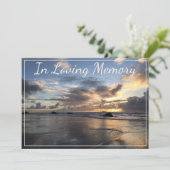 Beach and Clouds at Sunset Memorial Service Invite Kaart (Staand voorkant)