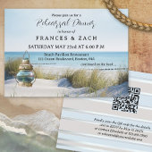 Beach and Dunes QR Code Rehearsal Dinner Kaart
