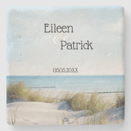 Beach and Dunes Wedding Stone Onderzetter