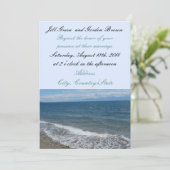 Beach and Ocean Waves Wedding Invitation Kaart (Staand voorkant)