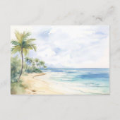 Beach and Palm Trees QR Code Rehearsal Dinner Informatiekaartje (Achterkant)