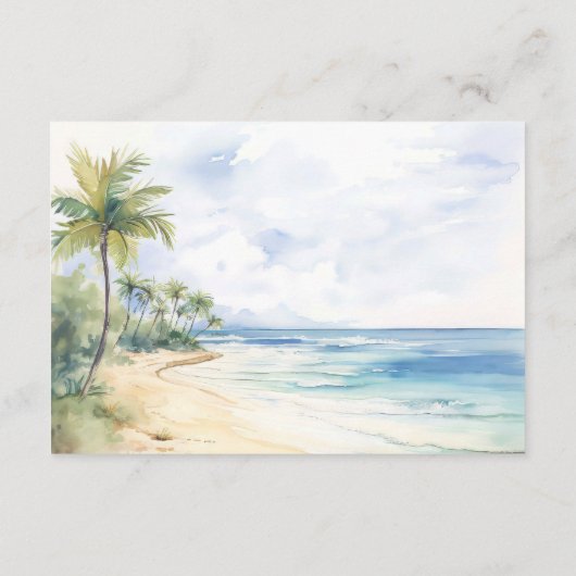 Beach and Palm Trees  Wedding Details Informatiekaartje (Achterkant)