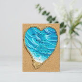 Beach and Sand Heart Brunch & Bubble Invitae Kaart (Staand voorkant)