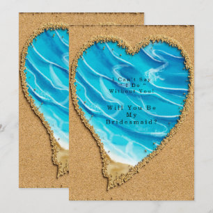 Beach and Sand Heart, zal je mijn Bridesmaid zijn Kaart