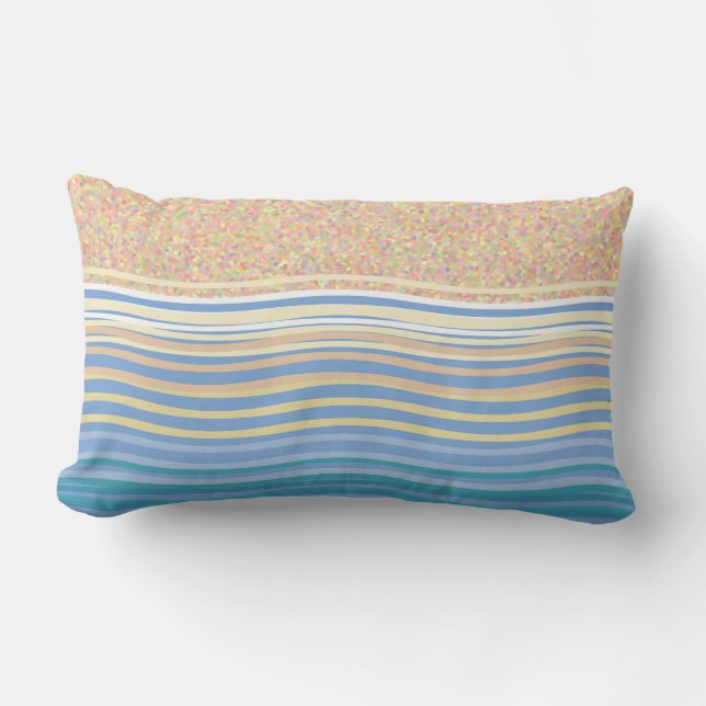 Beach and waves seside Hamptons decor Buitenkussen (Voorkant)