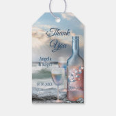 Beach and Wine Wedding Favor Dank je Label Cadeaulabel (Achterkant)