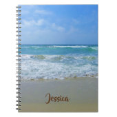 Beach and Zee with Waves Persoonlijke naam Notitieboek (Voorkant)