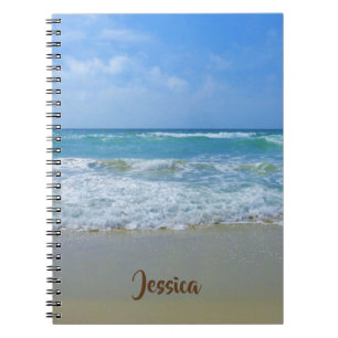 Beach and Zee with Waves Persoonlijke naam Notitieboek