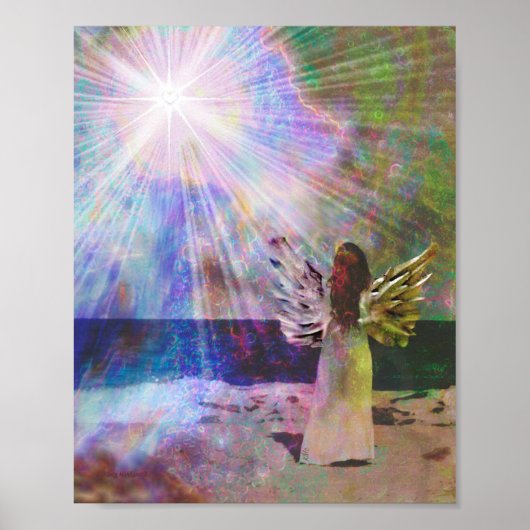 Beach Angel of Light Wall Art Print (Voorkant)