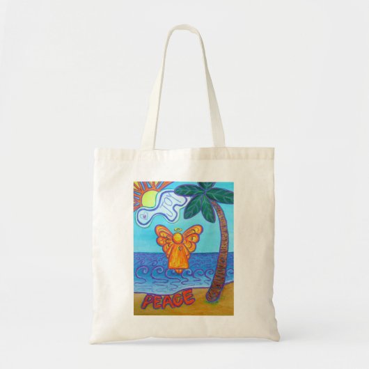 Beach Angel Peace en Joy Art Canvas tassen (Voorkant)
