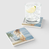 Beach Angel Stenen Onderzetter (Zijkant)