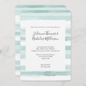 Beach Aqua Mint Stripes Trouwen Kaart (Voorkant / Achterkant)