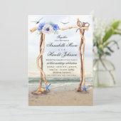 Beach Arbor bruiloft uitnodigingen (Staand voorkant)