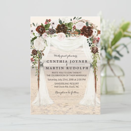 Beach Arbor Faire-part de mariage (Debout devant)