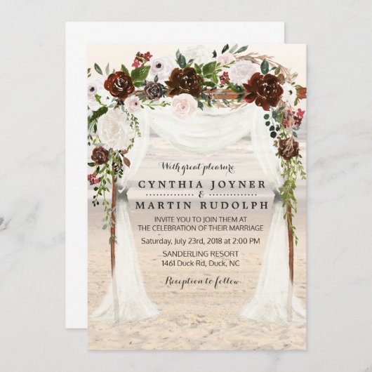 Beach Arbor Faire-part de mariage (Devant / Derrière)