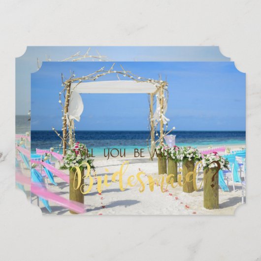 Beach Arbor Floral Bridesmaid Kaart (Voorkant / Achterkant)