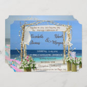 Beach Arbor Floral Faire-part de mariage (Devant / Derrière)