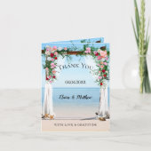 Beach Arbor Mariage Photo Merci Carte Note (Devant)