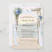 Beach Arbor Sunset Blue Orchid Weddenschap Kaart (Voorkant)