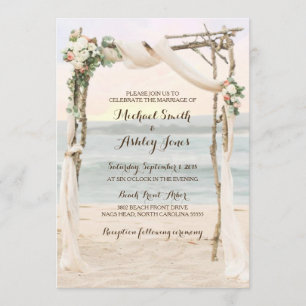 Beach Arbor Sunset bruiloft uitnodiging
